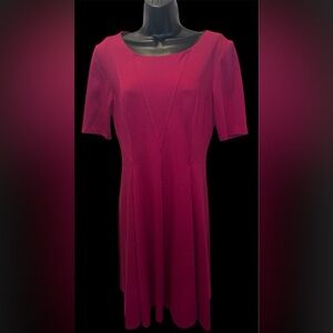 EUC 9&Co Fuchsia Fit & Flare Pleated Dress